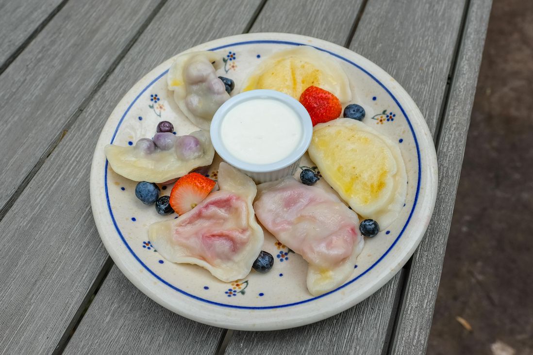 Sweet Pierogi Mix: Two each of Blueberry, Strawberry, and Cheese ($11)